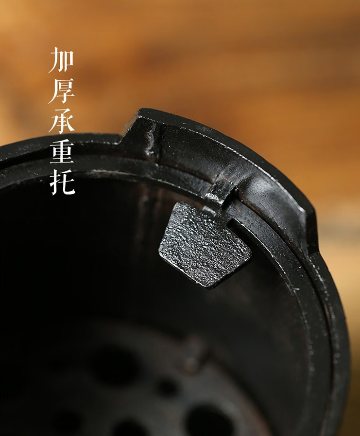 圓形手工鐵藝碳爐圍爐煮茶雙耳款碳爐(圖5) 圓形手工鐵藝碳爐圍爐煮茶雙耳款碳爐(圖5)